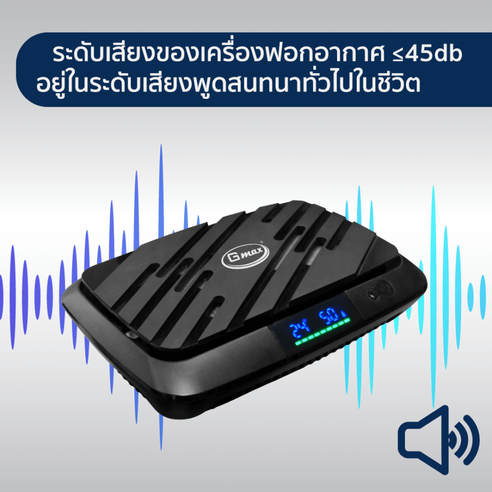 เครื่องฟอกอากาศในรถยนต์ GMAX AP-005 ดำ ไส้กรอง HPA13_3